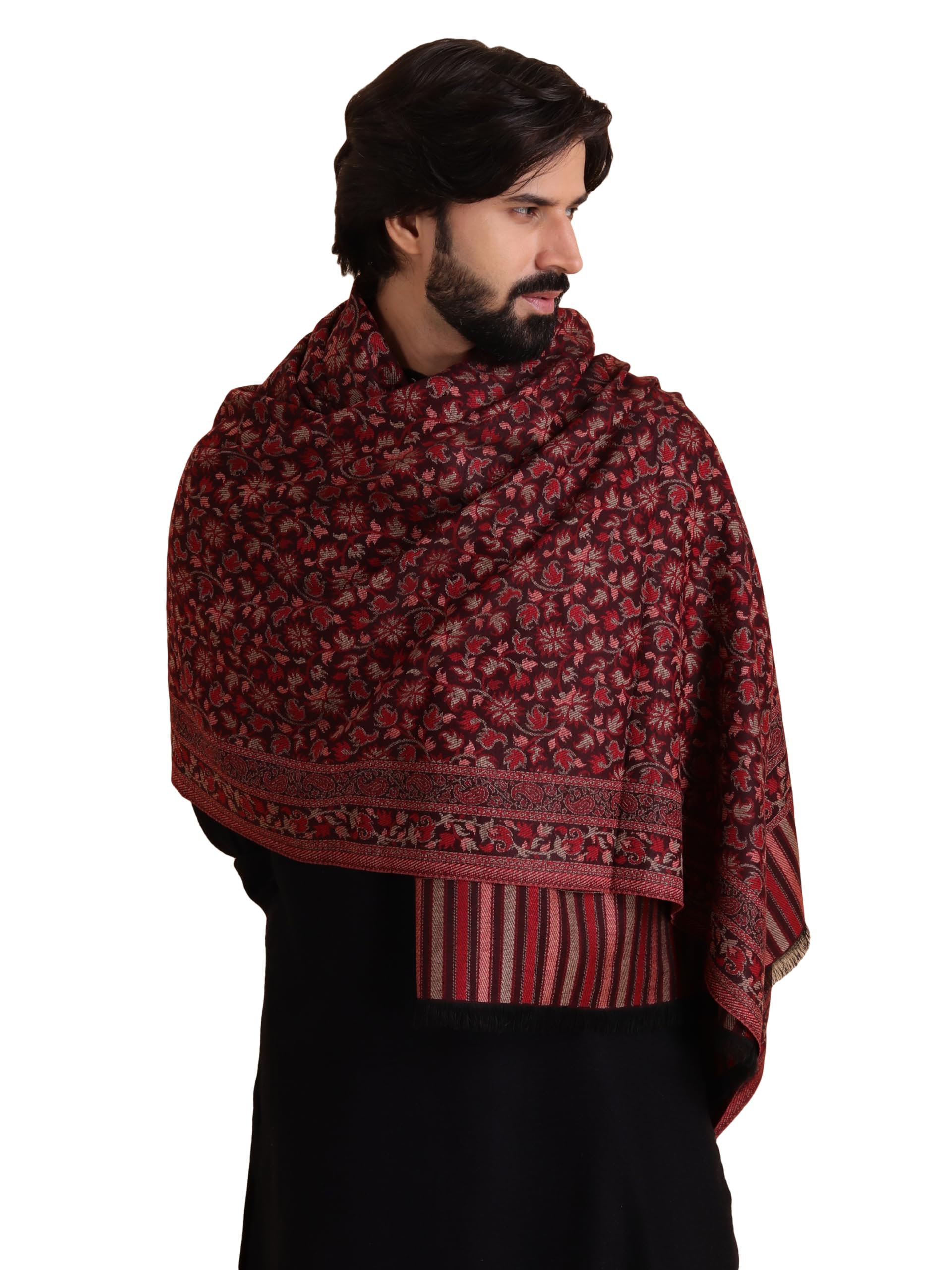 tweedle Ethnic Shawl/Stole for Men, Faux Pashmina, Kashmiri Kani Design Shawl for Winters, Large Size-picture-18