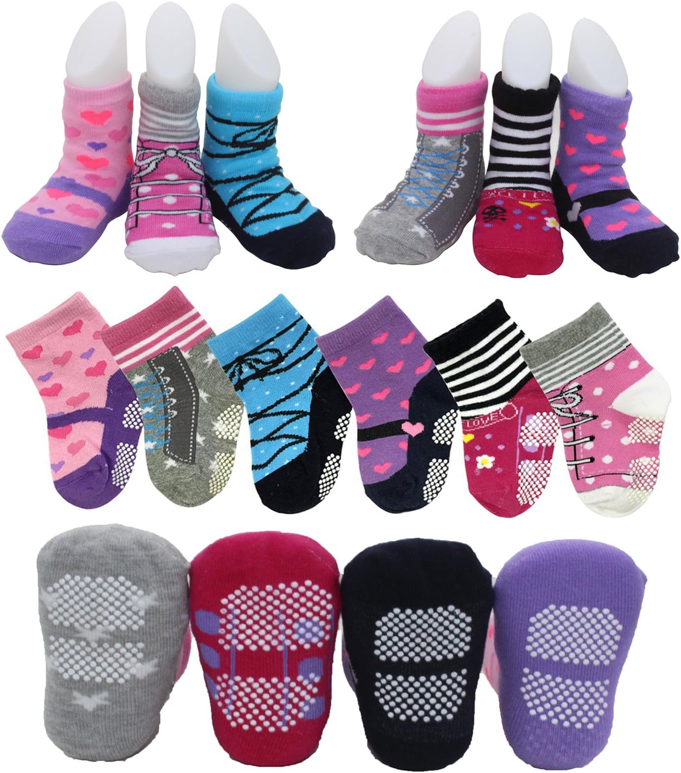 Baby Girls Anti Slip Crew Socks