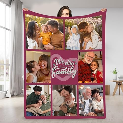 Gowelly Manta personalizada con imagenfoto  Manta de franela personalizada para mujeres y hombres  Manta personalizada para regalos de Navidad, San
