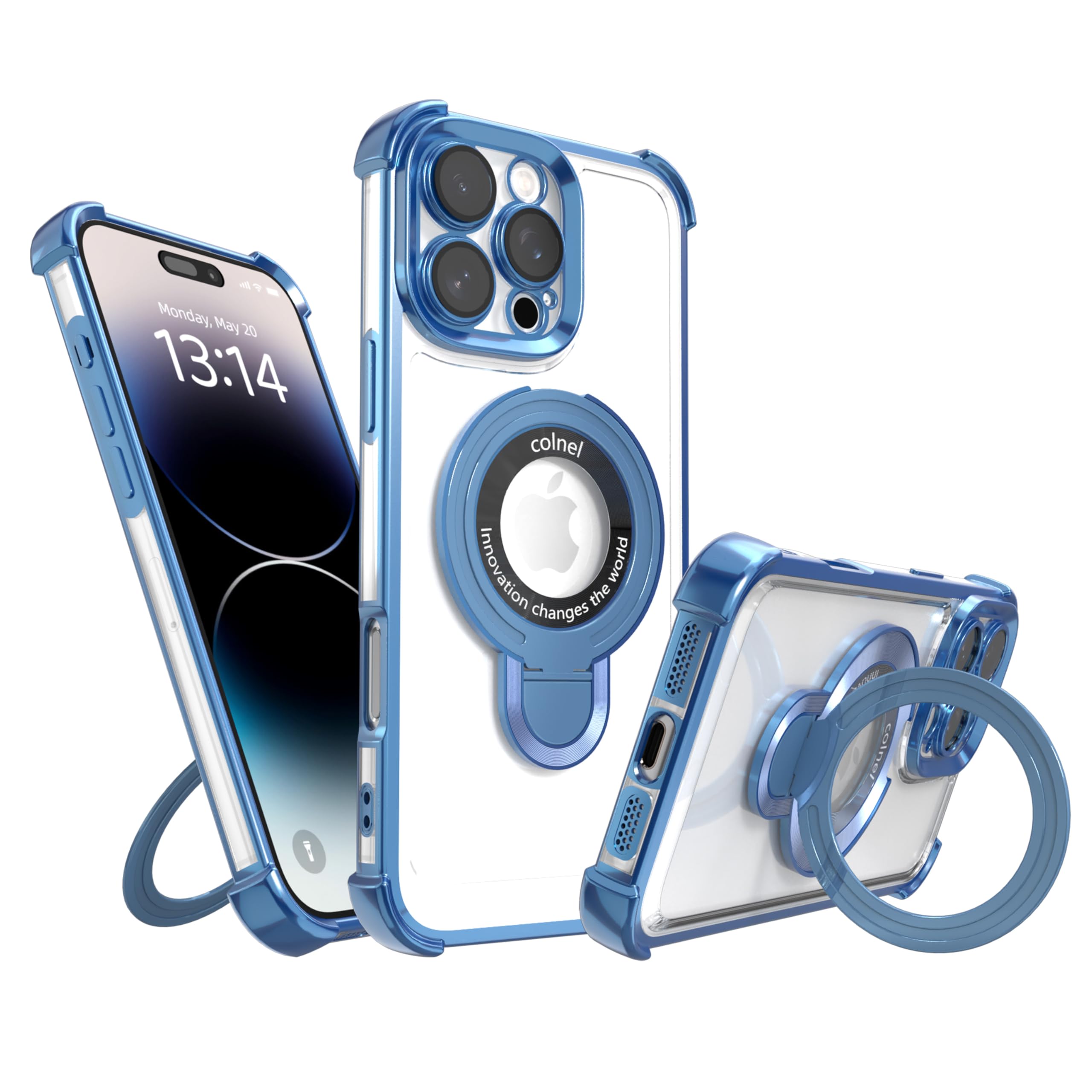 Fingic Custodia per iPhone 16 [con supporto ad anello girevole a 360