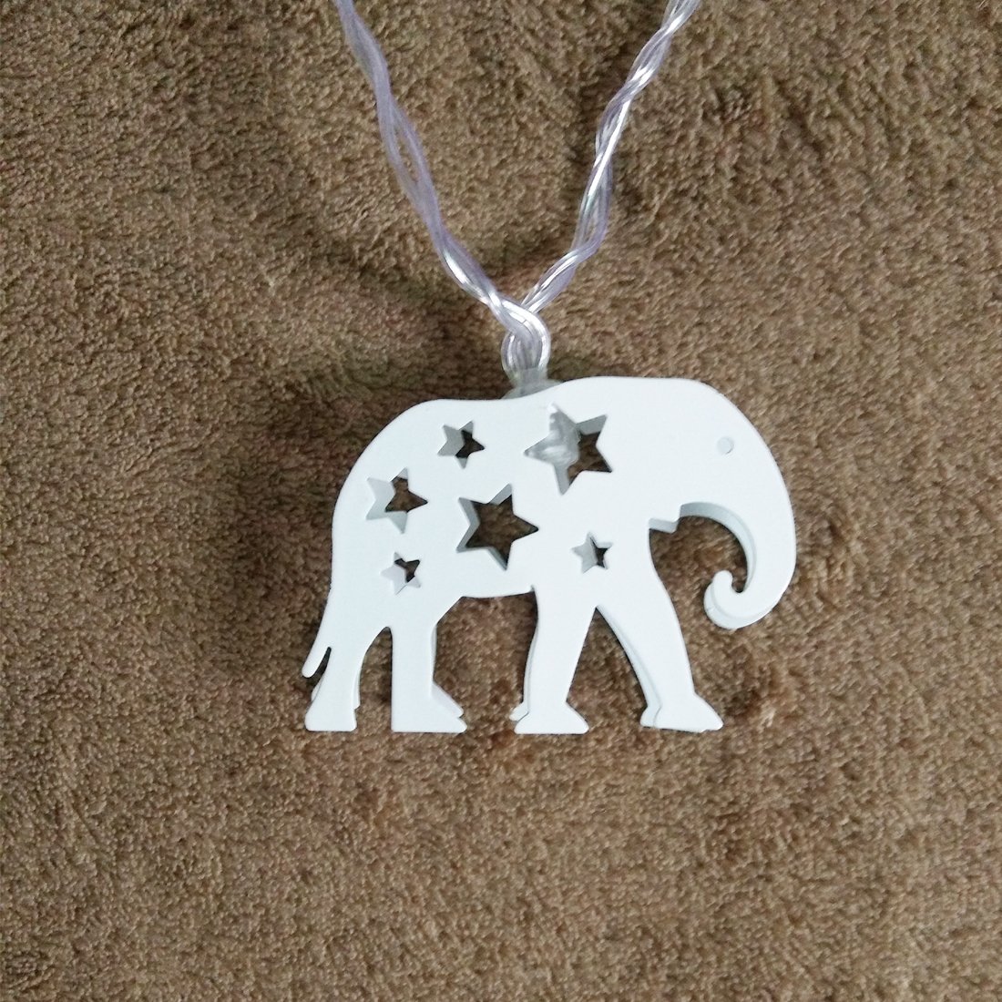 Penfly 1.65M 10LEDs Decorative Elephant Romantic Fairy Mood Lamp Night Light for Home Indoor Bedroom Babyroom Child Wedding Warm White