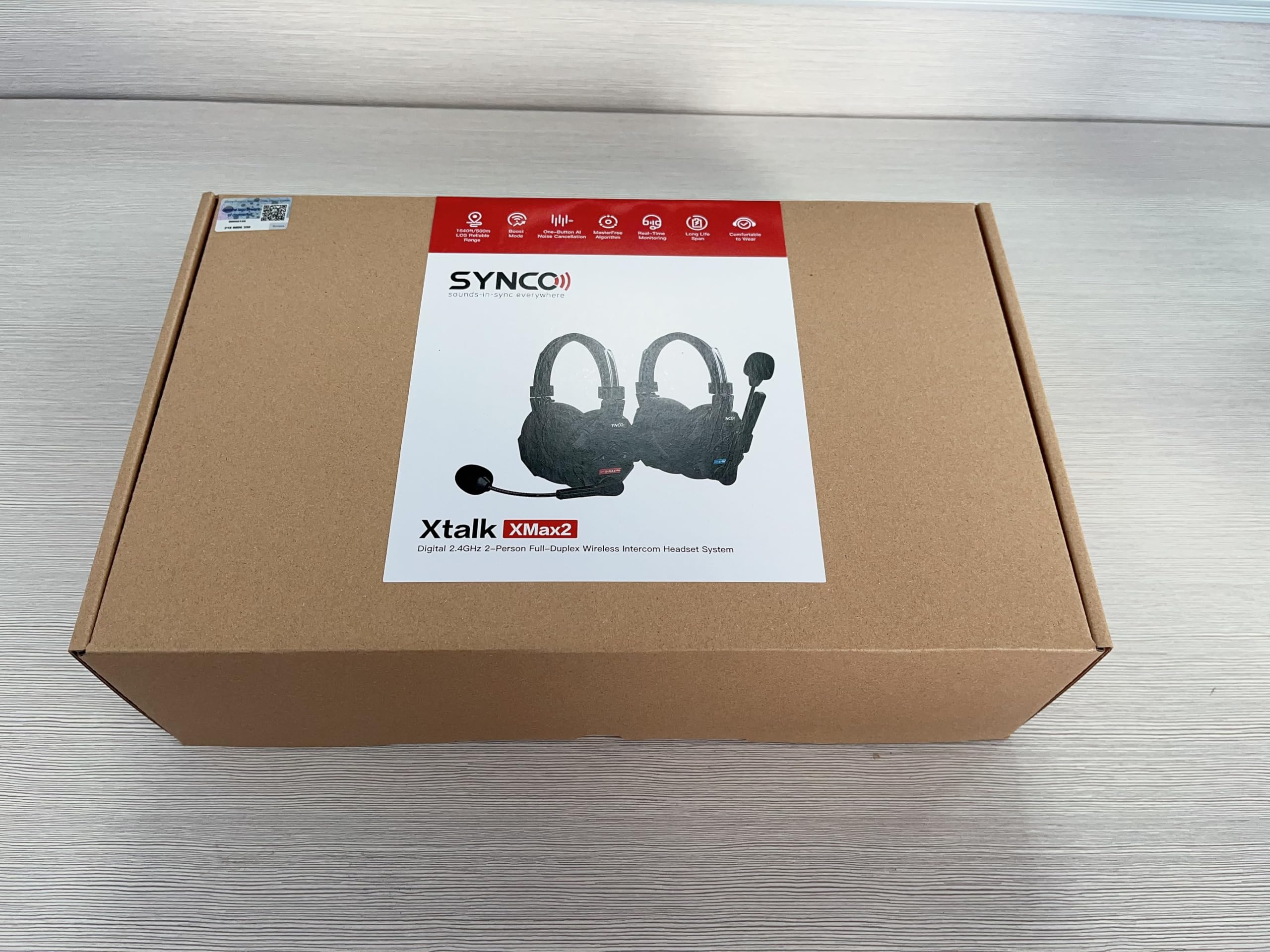 SYNCO XTALK Xmax2 - Cuffie intercom, sistema di comunicazione wireless, 2,4 GHz, 500 metri, Dual Ear Team Communication Headset for Live Show Stage Performance Movie Shoot