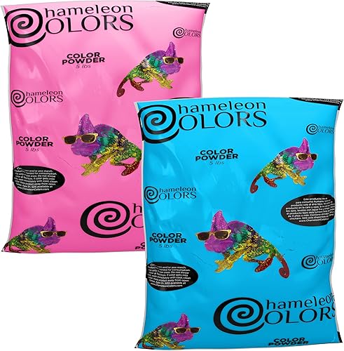 Miniatura 8 de Chameleon Colors Polvo azul para revelación de género, 2 bolsas de 5 libras, color azul vibrante, para bebé, bolsas de fácil apertura, fácil