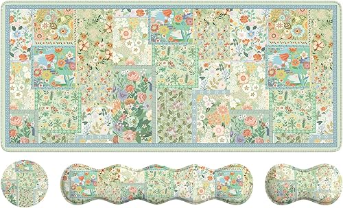 Miniatura 52 de iLeadon Pad Set, Large Gaming Mouse Pad + Keyboard Wrist Rest + Mouse Pad with Wrist Support + Coaster, Easy Typing Pain Relief, 35.4x15.7in Desk