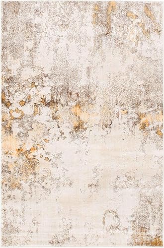 Miniatura 11 de Unique Loom Helios Collection - Santorini - Alfombra rectangular de 5 pies 1 pulgada x 8 pies, beige marfil y dorado