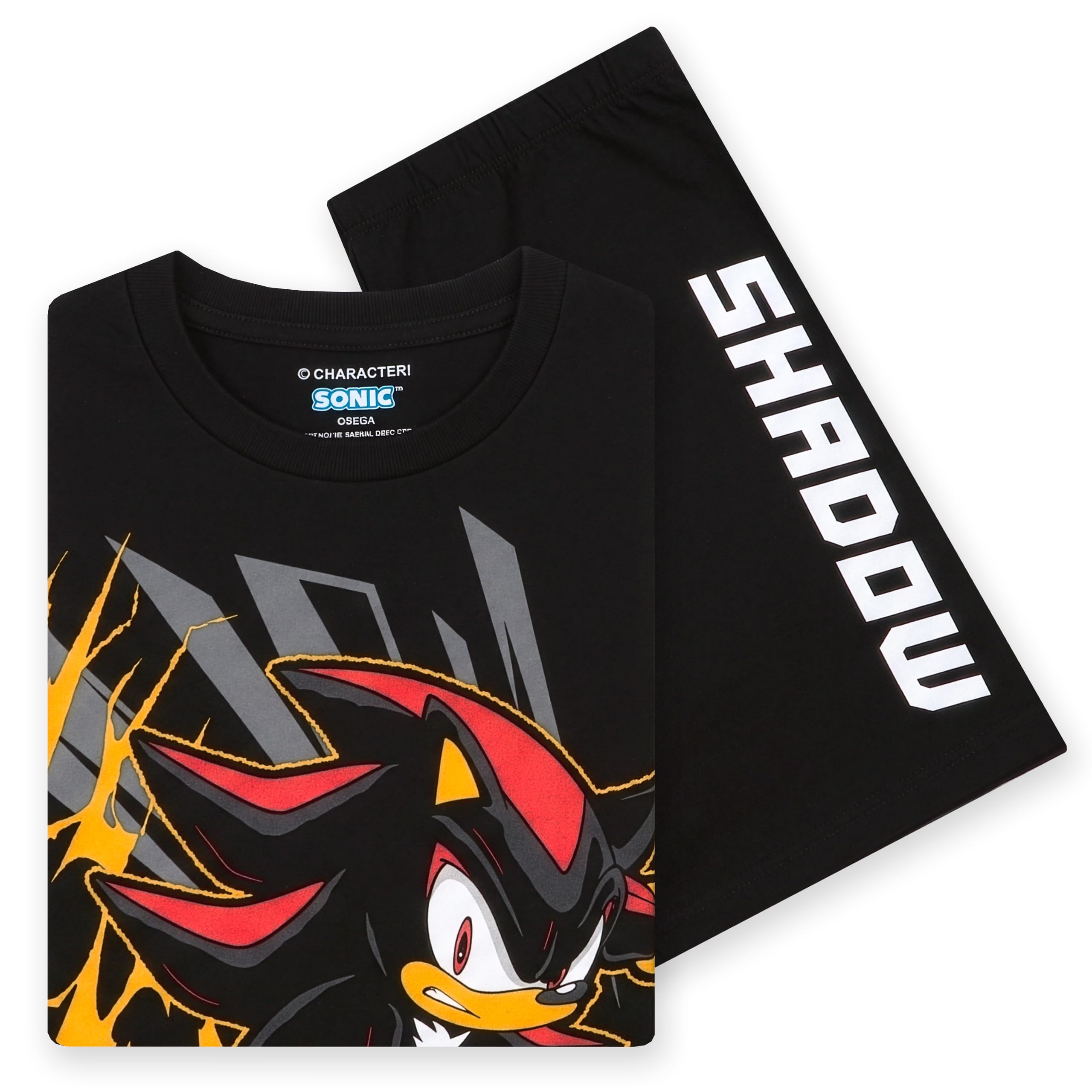 Sonic The Hedgehog Pigiama Bambino, Pigiama Ragazzo Corto Shadow The Hedgehog in Cotone