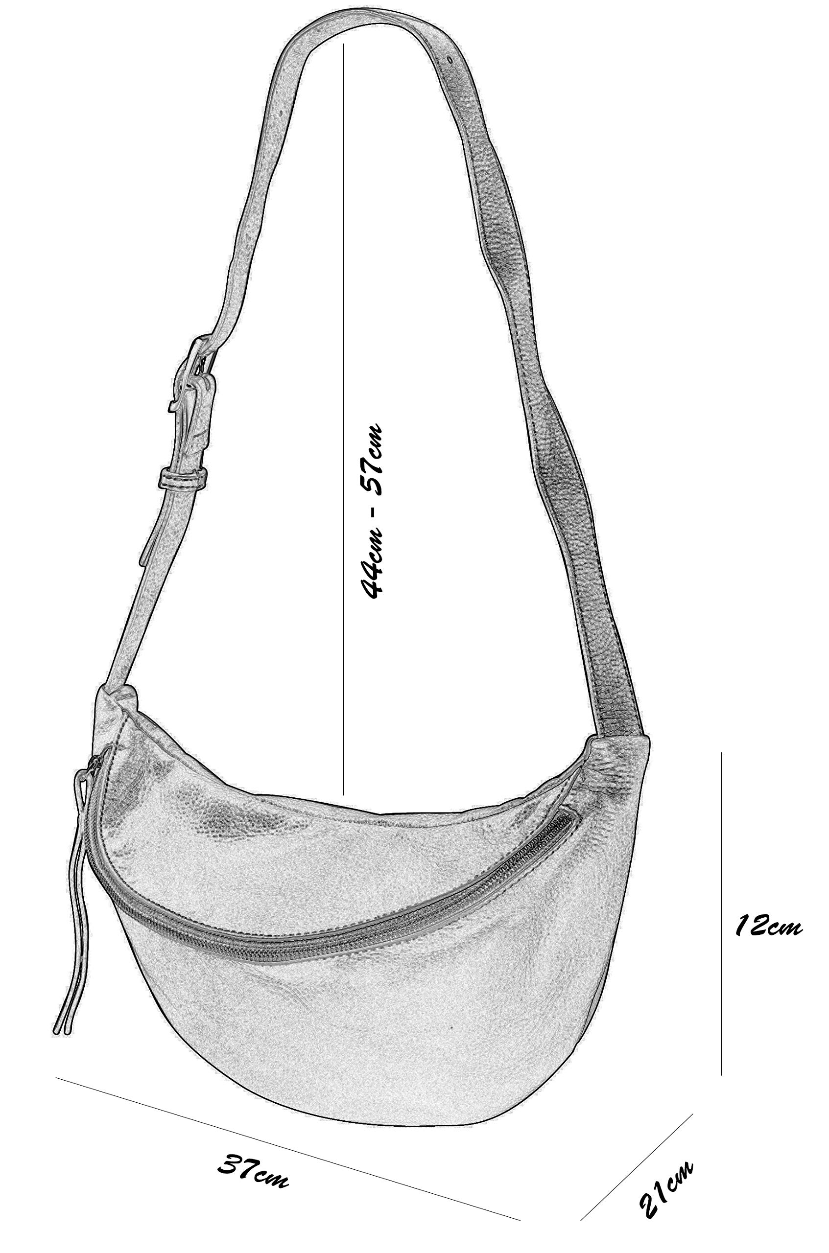 SH Leder Prawdziwa skóra damska torebka na klatkę piersiową unisex na festiwal podróż średnia torba biodrowa Crossbody Bag damska skórzana torba 37 x 21 cm Fania G697, Helltaupe