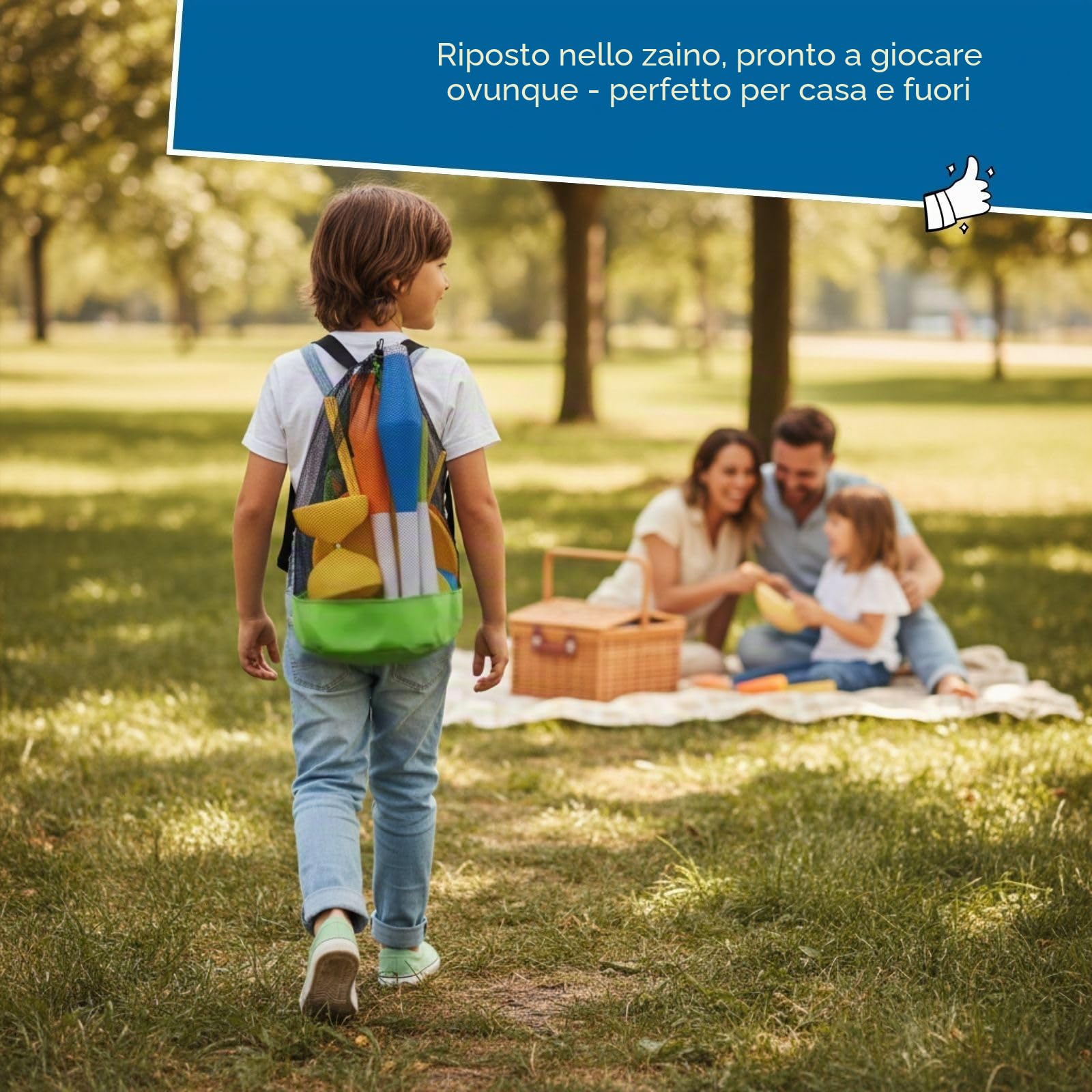 alldoro 60130 Set da giocoleria in uno zaino - 16 pezzi - gioco di destrezza con diabolo per bambini dai 3 anni e principianti