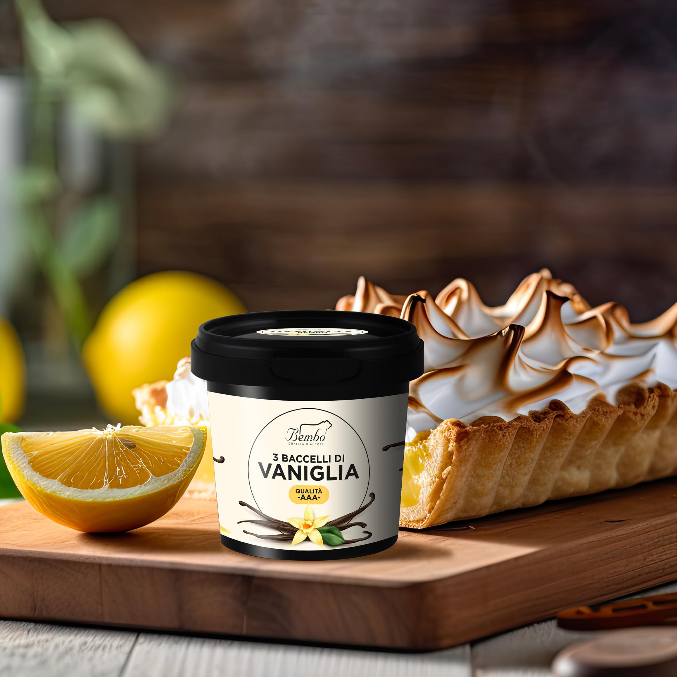 3 Baccelli di Vaniglia Bembo lunghezza 18/19 cm Sotto Vuoto – Ideali per Pasticcieri, Gelatieri, Chef e Appassionati – Vaniglia in confezione anti luce e anti ossidazione
