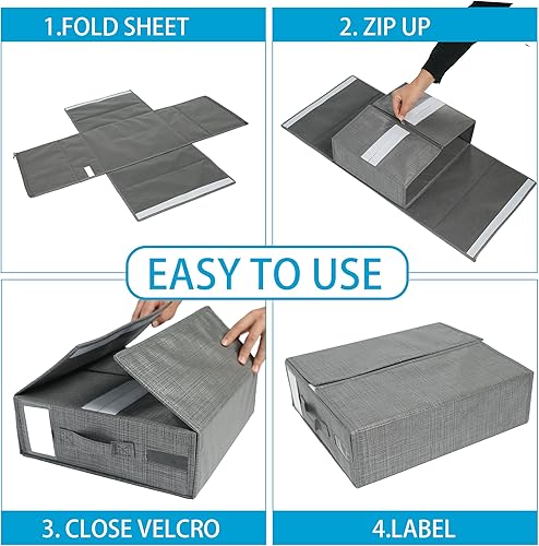 Miniatura 4 de SheetCube - Juego de sábanas organizador de 4 unidades (tamaño Queen o King), organizadores de sábanas plegables y almacenamiento. Organizador de