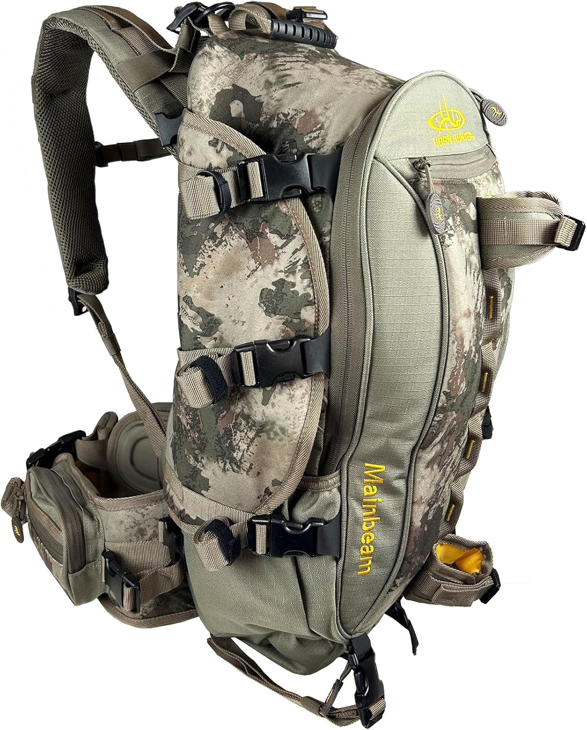 Horn Hunter HH01 Main Beam Hunting Spacious Backpack with Side Wing Pockets, Internal Frame & Foam | Rain Cover Included