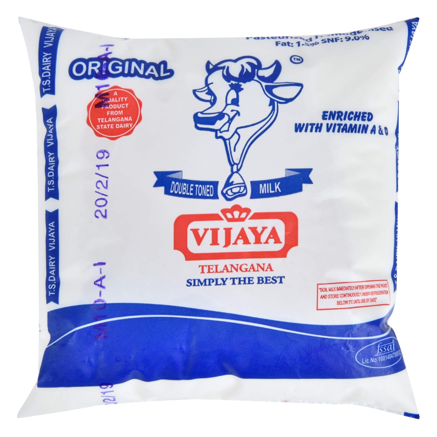 Vijaya Telangana Double Tonned Milk Pouch, 500ml Amazon.in Grocery
