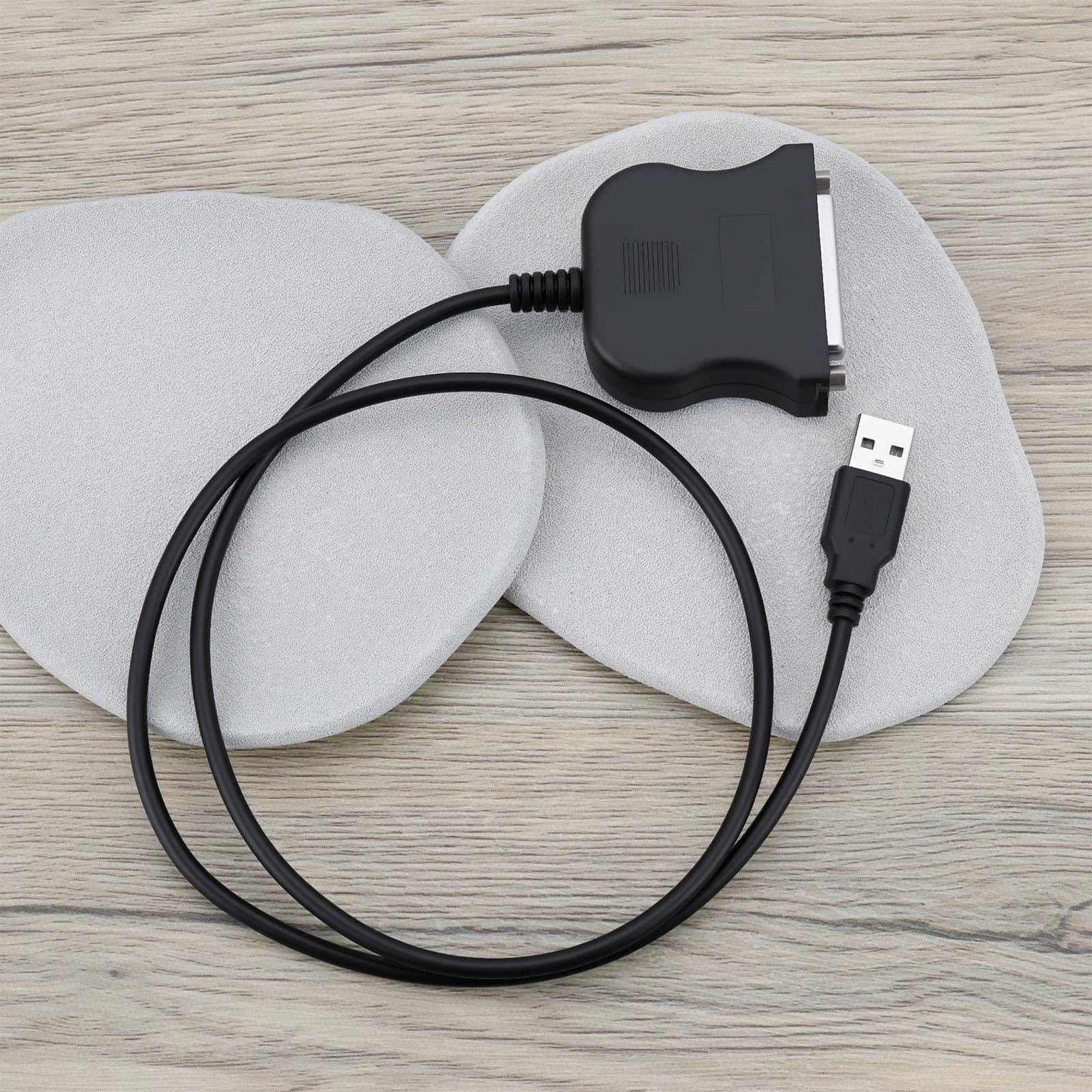 OTOTEC Cavo adattatore parallelo per stampante DB25 da USB a 25 pin, 80 cm, per stampante e computer, 2 pezzi, nero