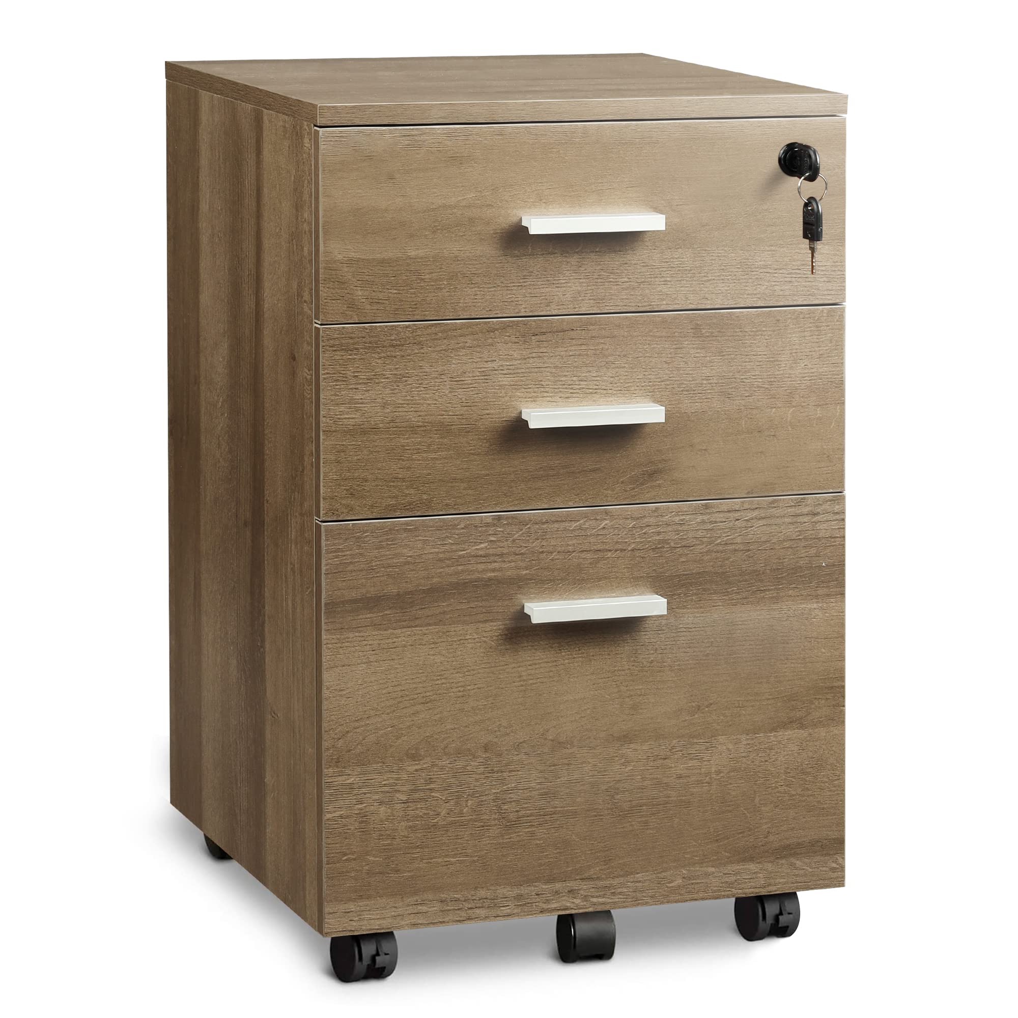Buy DEVAISE Mobile File with Interlock System, 3Drawer Wood
