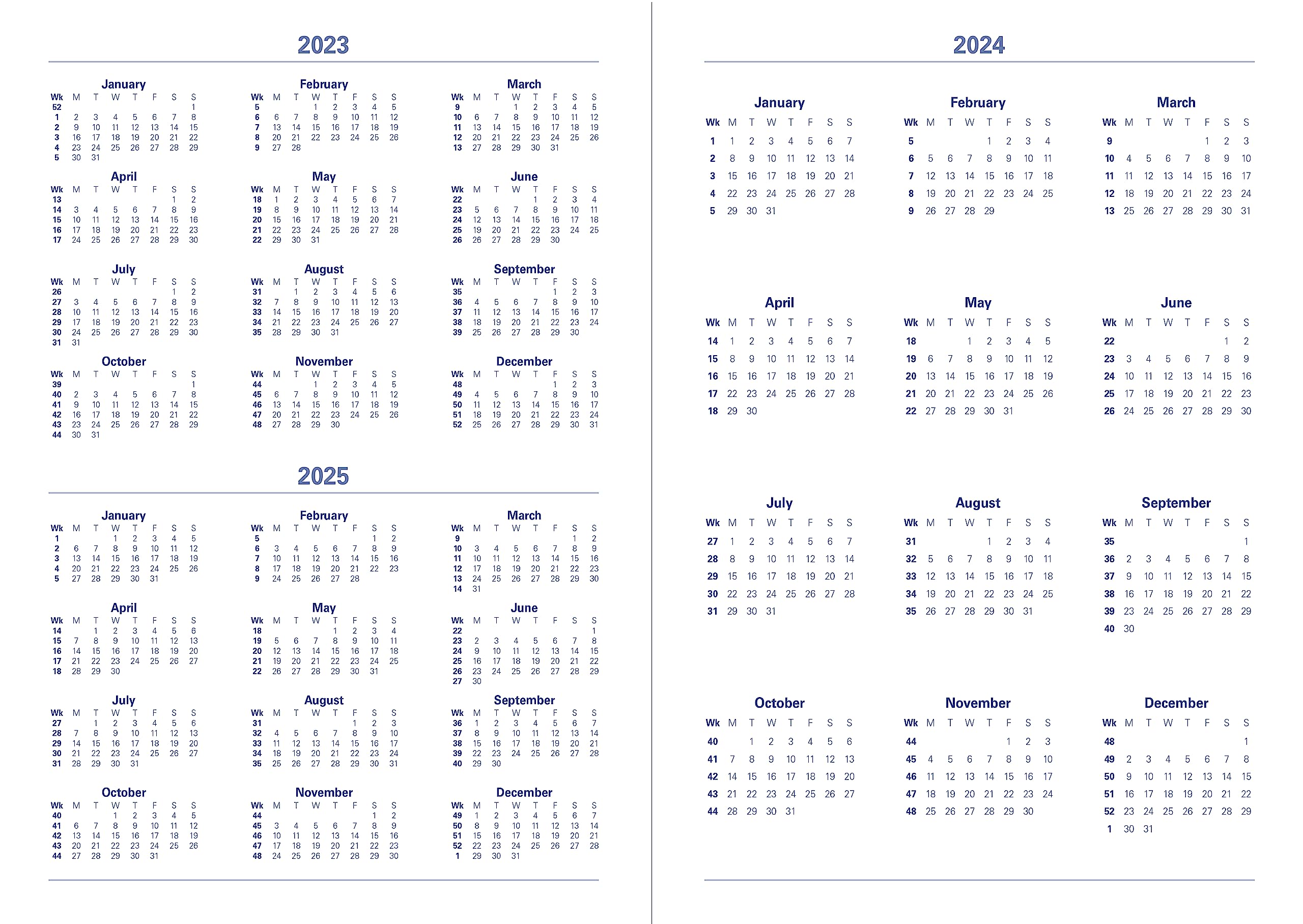Letts Memo Slim week to view 2024 diary - blue - Image 2