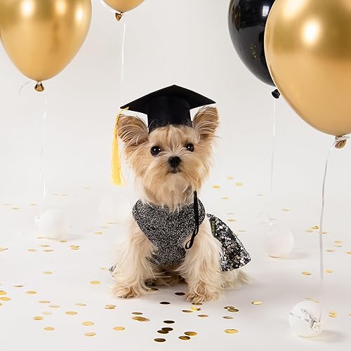 Miniatura 10 de Fitwarm Vestido elegante para perro, ropa de perro con lentejuelas brillantes para perros pequeños y niñas, atuendo formal de boda para mascotas,