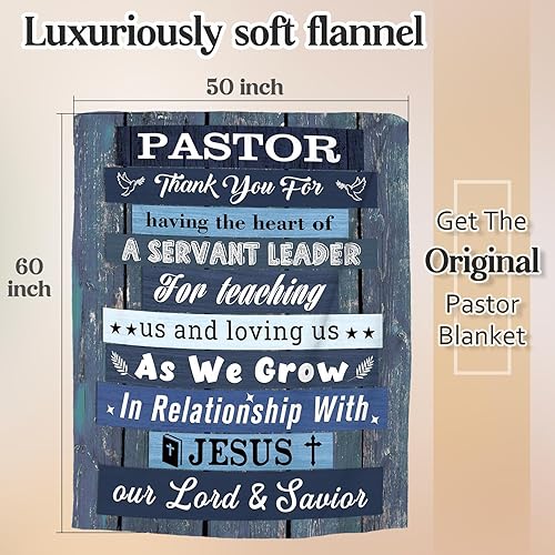 Miniatura 5 de Regalos de agradecimiento para pastores, regalos de manta para pastor, regalos para pastores para hombres, regalos de cumpleaños para pastores