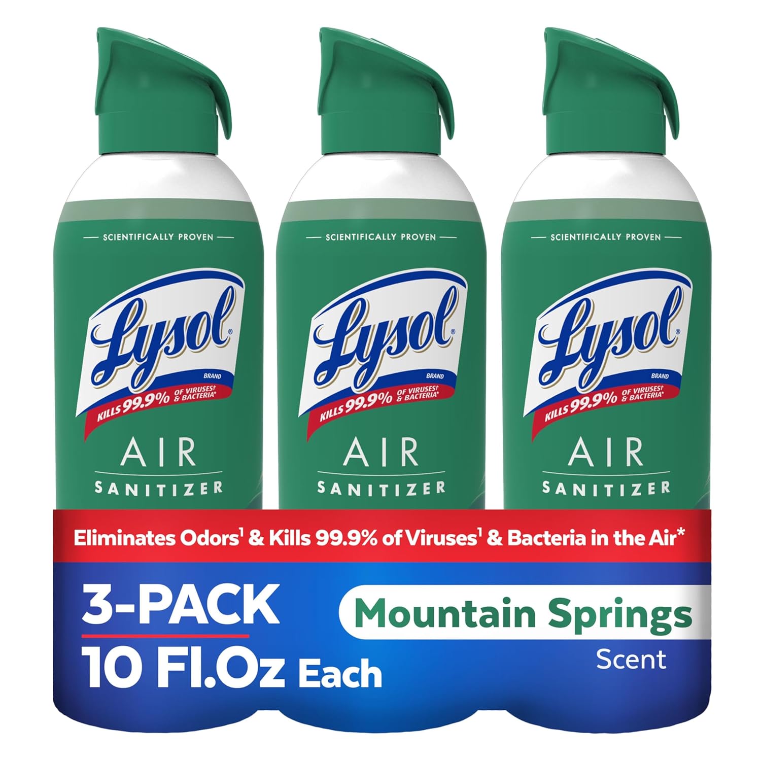 Lysol Air Sanitizer Spray with Odor Eliminator for Home Office Sanitizing Spray Air Freshener Alternative Mountain Spring Scent