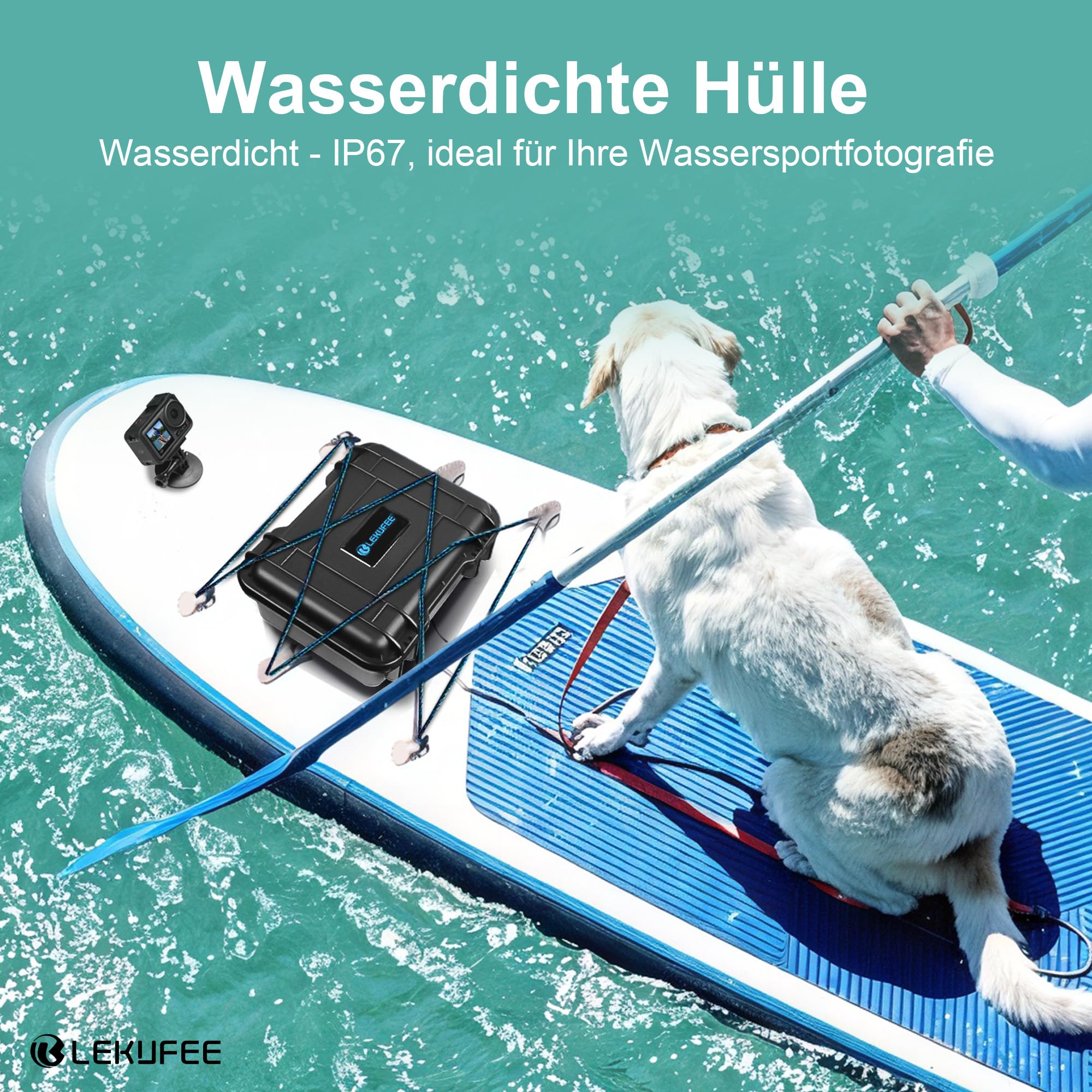 LEKUFEE Kleiner Wasserdichter Hartschalenkoffer für DJI Osmo Action 6/5 Pro/4/3 Actionkamera,Adventure-Combo,Standard-Combo,Diving Combo und Zubehör (nur Tragetasche)