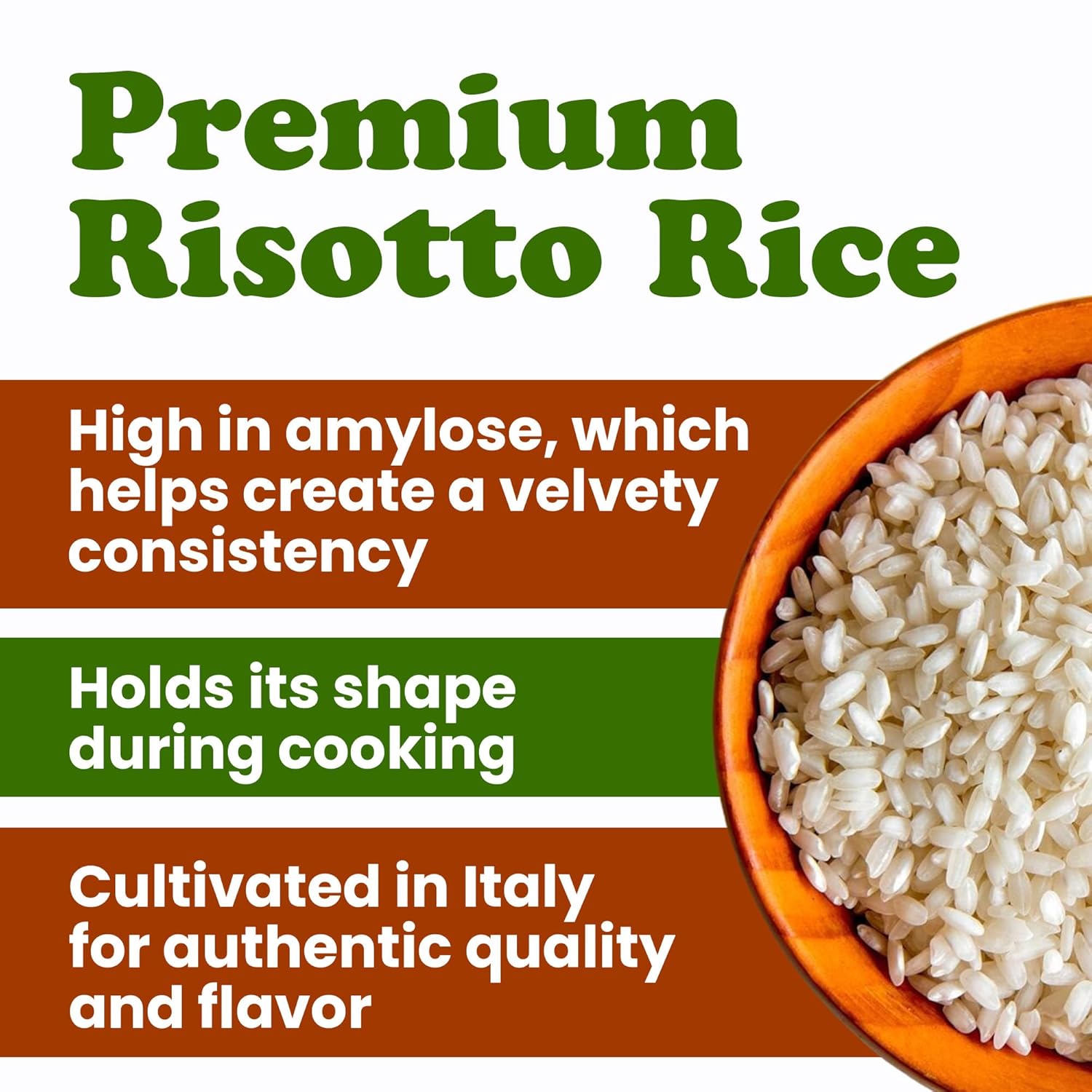 Food to Live Organic Carnaroli Rice, 5 Pounds – Premium Italian Risotto Rice, Ideal for Creamy Risottos and Gourmet Cooking, Non-GMO, Vegan, Kosher, Bulk