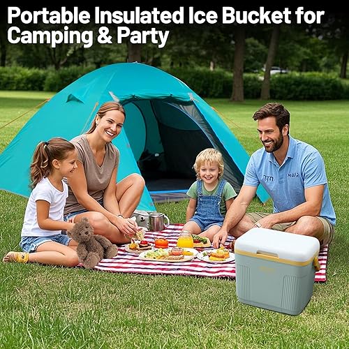 Miniatura 7 de Himalaya - Enfriador de campamento de 20 cuartos de galón  Cofre de hielo aislado de 48 horas de retención de hielo con mango portátil  Caja de