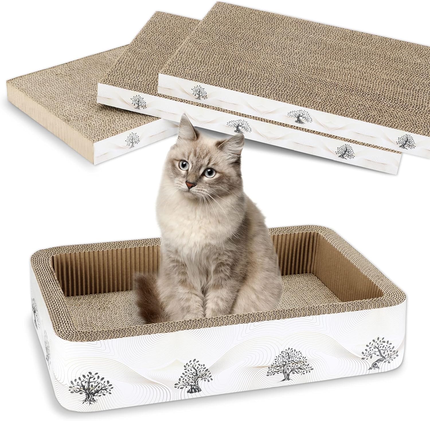 Socostar Rectangular Cat Scratcher Cardboard Corrugated