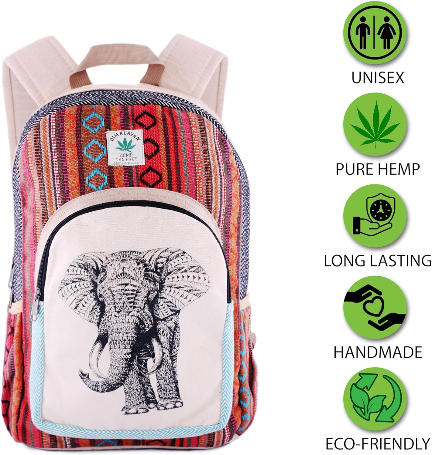 Anitya Hemp Backpack, Multi-Functional Pockets, Eco-Friendly, Unisex, Hiking Daypack, Durable Rucksack (AHLB012) - Image 6