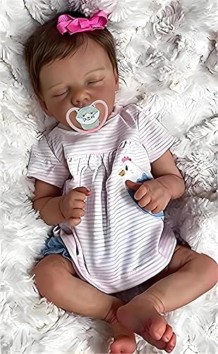 Miniatura 2 de Muñeca de bebé realista de silicona, con ojos cerrados, durmiendo, realista, muñeca Reborn Girl  18.5 in 18 pulgadas hecha a mano de vinilo de