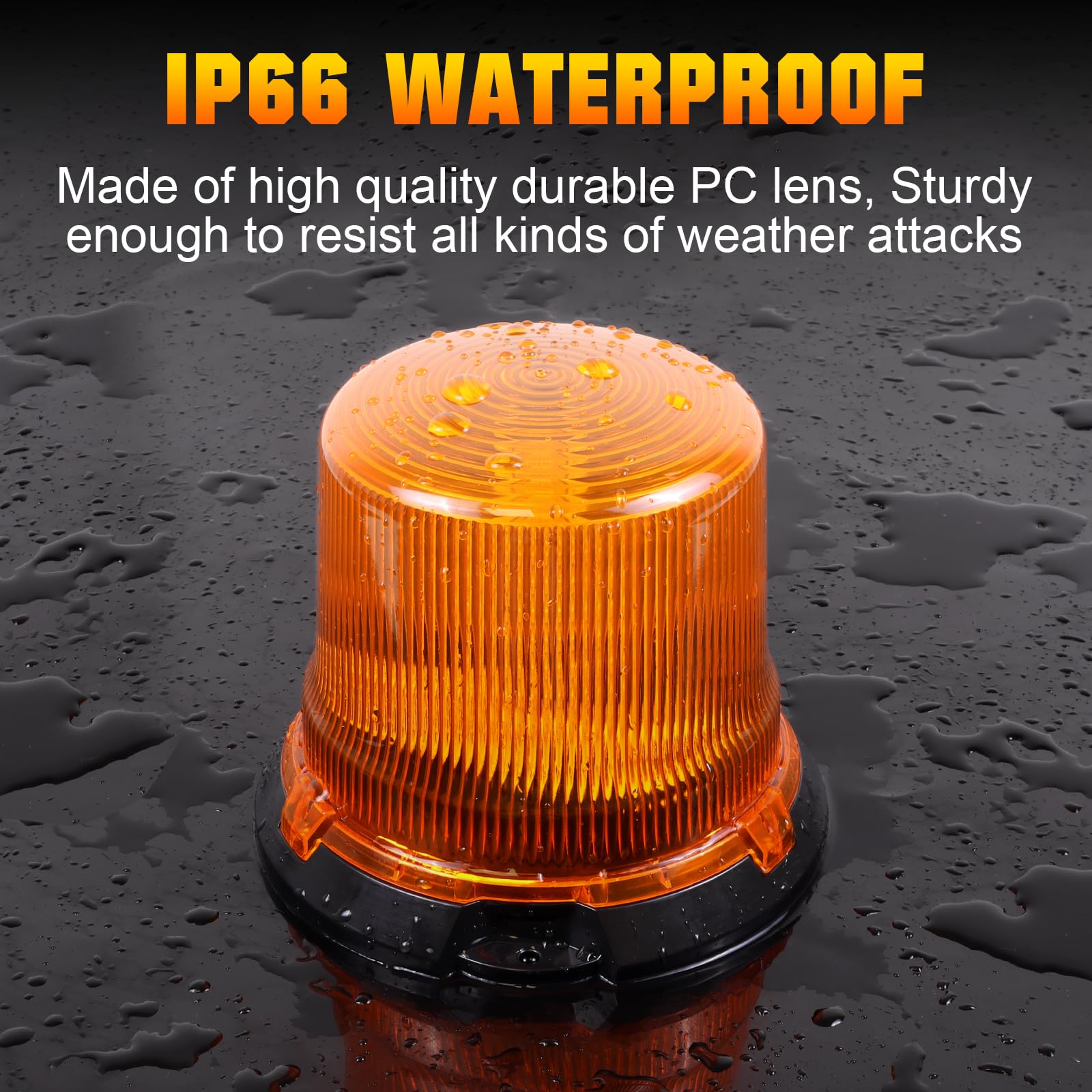 AUXTINGS 14 cm lampa błyskowa LED 12V-24 V pomarańczowe światło stroboskopowe migające magnetyczne światła ostrzegawcze do samochodu, samochodu, pojazdu, ciągnika SUV, pług śnieżny, zestaw 2 szt