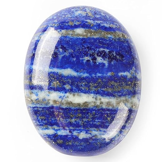 Hxswkk 1.8 Inch Lapis Lazuli Palm Stone Thumb Worry Stone Healing Crystal Pocket Gemstone for Anxiety Relief Meditation Yoga Spiritual Reiki Positvity