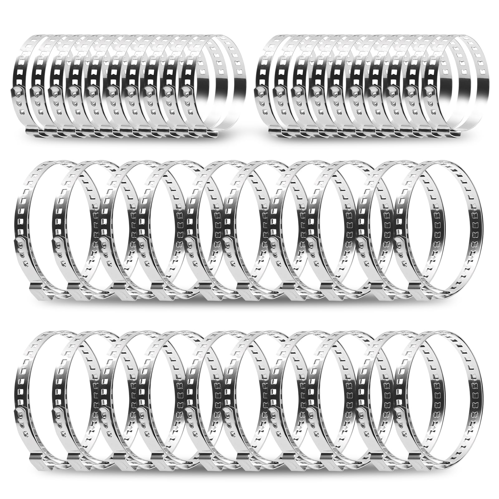 40 Pcs CV Boot Clamp, Stainless Steel Drive Shaft Joint Clamps 20–50mm und 50–120mm Adjustable Hose Clips Assortment Kit Universal Axle Repair Bands Crimp Clamps (20 Small + 20 Large)