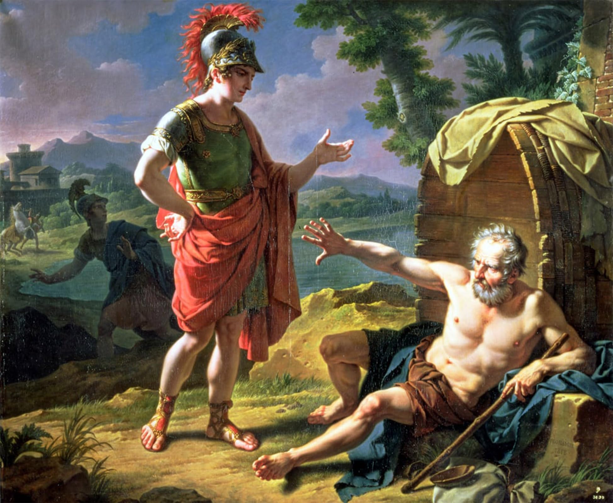 SERENDIPITP Vintage Wall Art Canvas Nordic Poster Canvas Print Picture Alexander and Diogenes by Nicolas Andre Monsiau Wall Art Poster for Home Decor 60x90cm