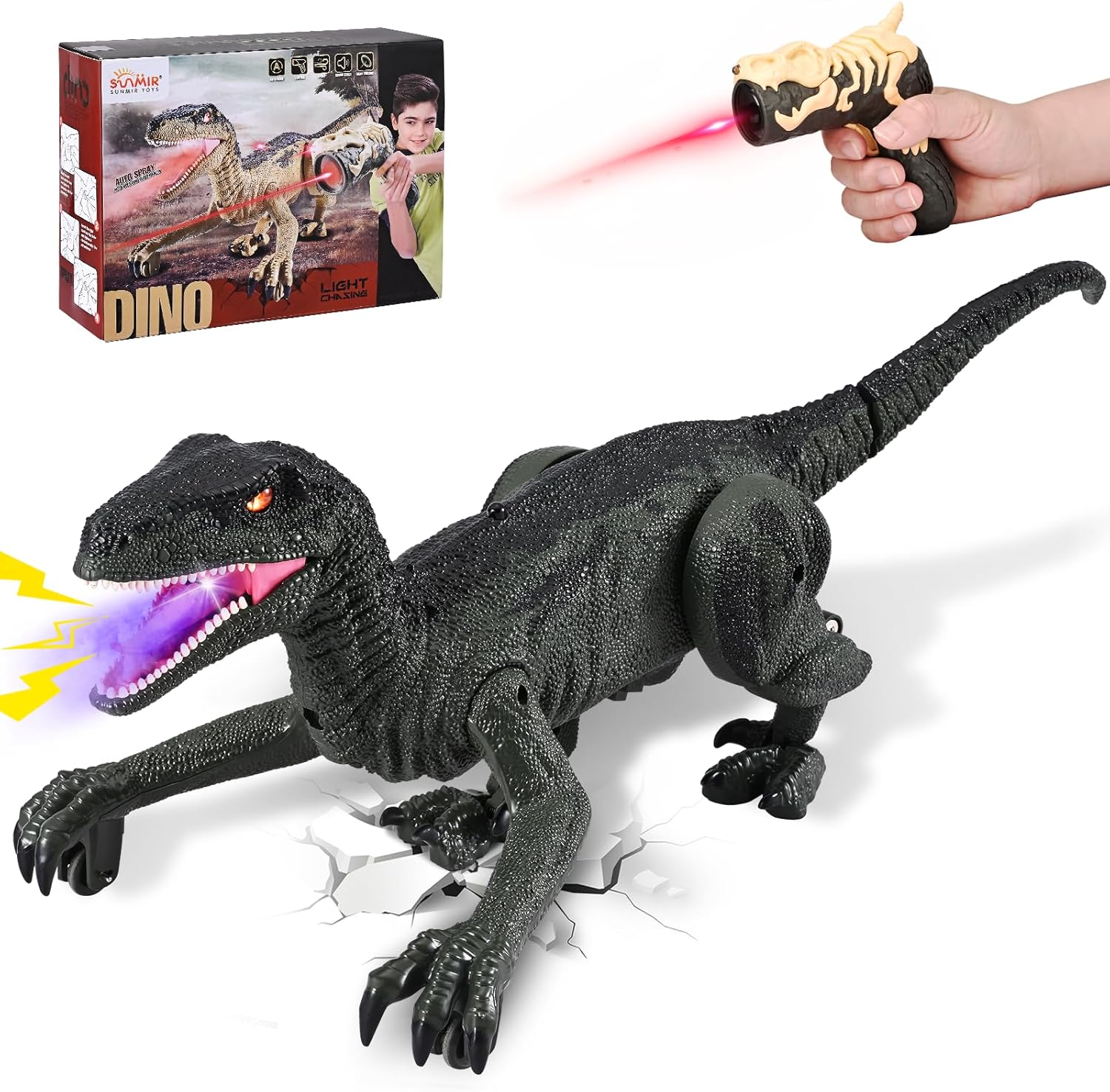 Cadena De Luces Con Diseño De Dinosaurios Con Mando A Distancia Y