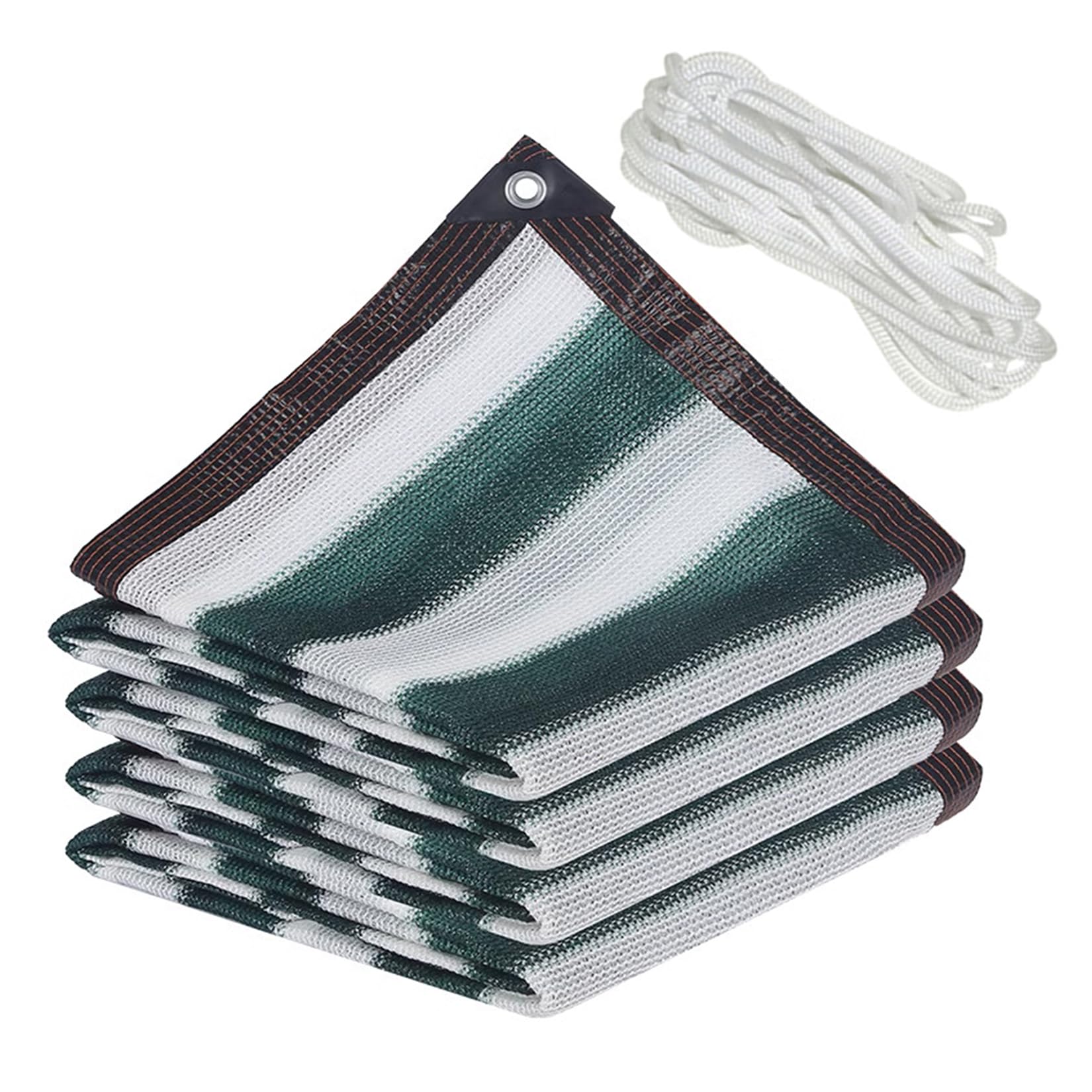 GLDYTVF 10m x 5m UV Resistant Green Striped Rectangle Shade Sail for Terrace Porch Courtyard & Gazebo Breathable and Durable Sail Shades