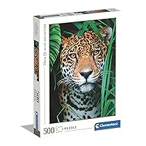 Clementoni – 35127 Collection – Jaguar in the Jungle – 500 pezzi – Made in Italy, puzzle adulti 500 pezzi, puzzle adulti animali, divertimento per adulti