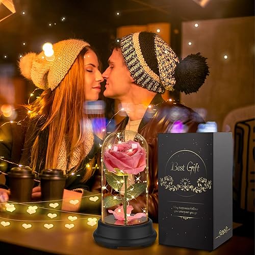 Miniatura 6 de Deluxsa Regalos de rosas para mujeres, regalos de San Valentín para ella, regalos de cumpleaños para mujeres, flores artificiales iluminadas