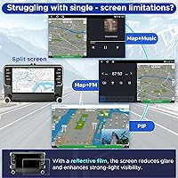 Vista 7 de SCUMAXCON 7" Android 13 Radio de coche con Carplay inalámbrico Android Auto GPS Navegación Estéreo de coche 8-CORE 2+32G Pantalla táctil IPS WiFi BT