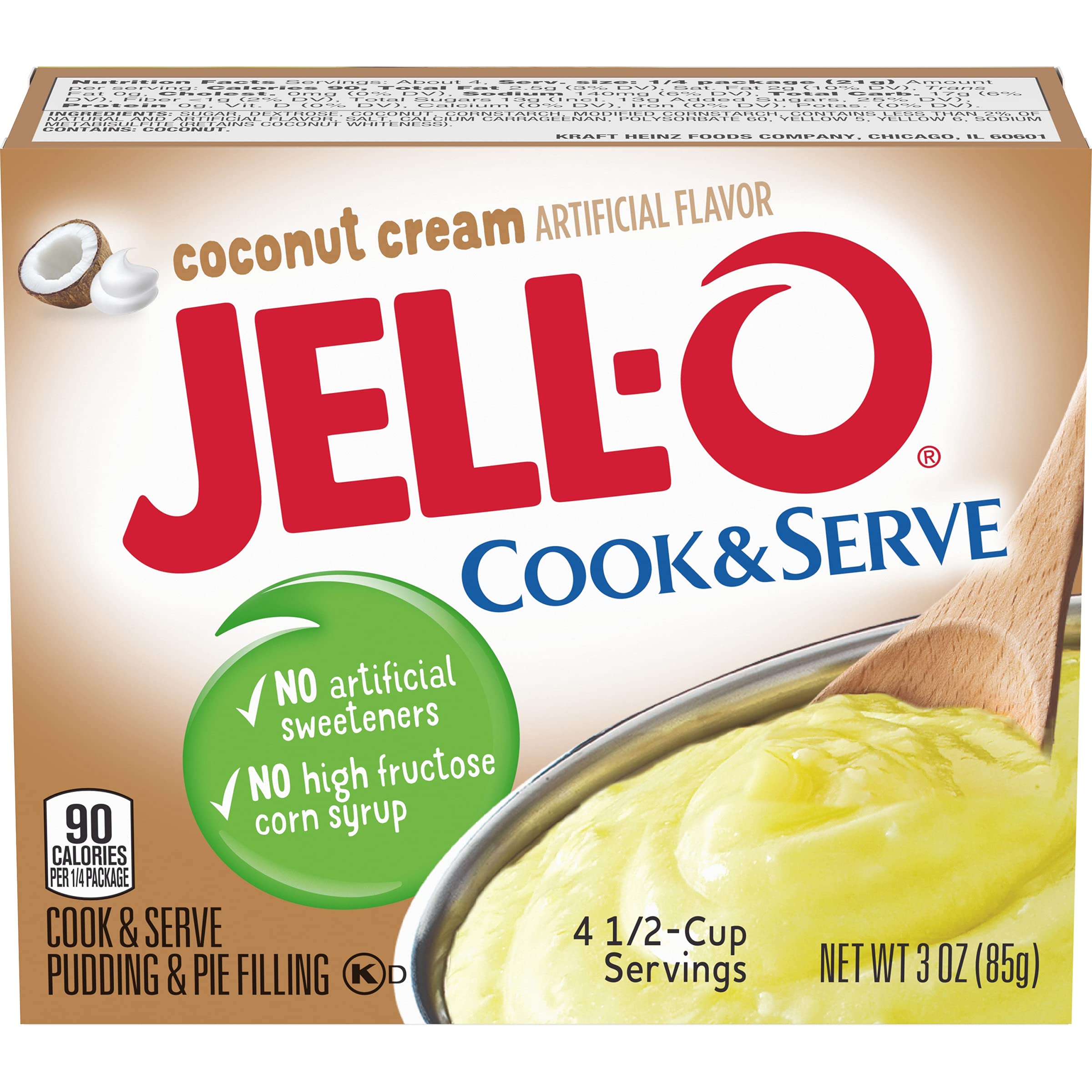 Amazon.com : Jell-O Cook & Serve Coconut Cream Pudding & Pie