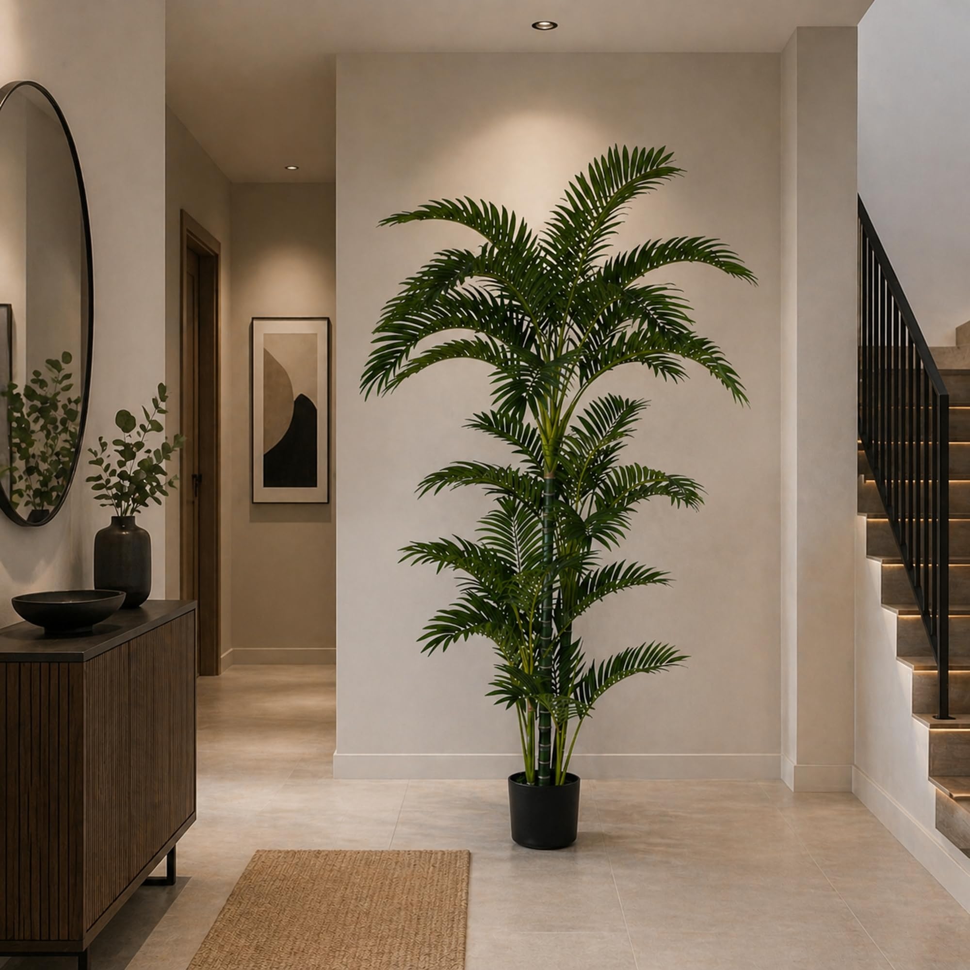 Seidenblumen Roß Arekapalme Deluxe 190cm DA Kunstpalme, Dekobaum Kunstpflanzen künstliche Palme Pflanzen Kunstpalmen, Home Deko künstliche Pflanze, Deco Dekoration Wohnzimmer Büro Schlafzimmer