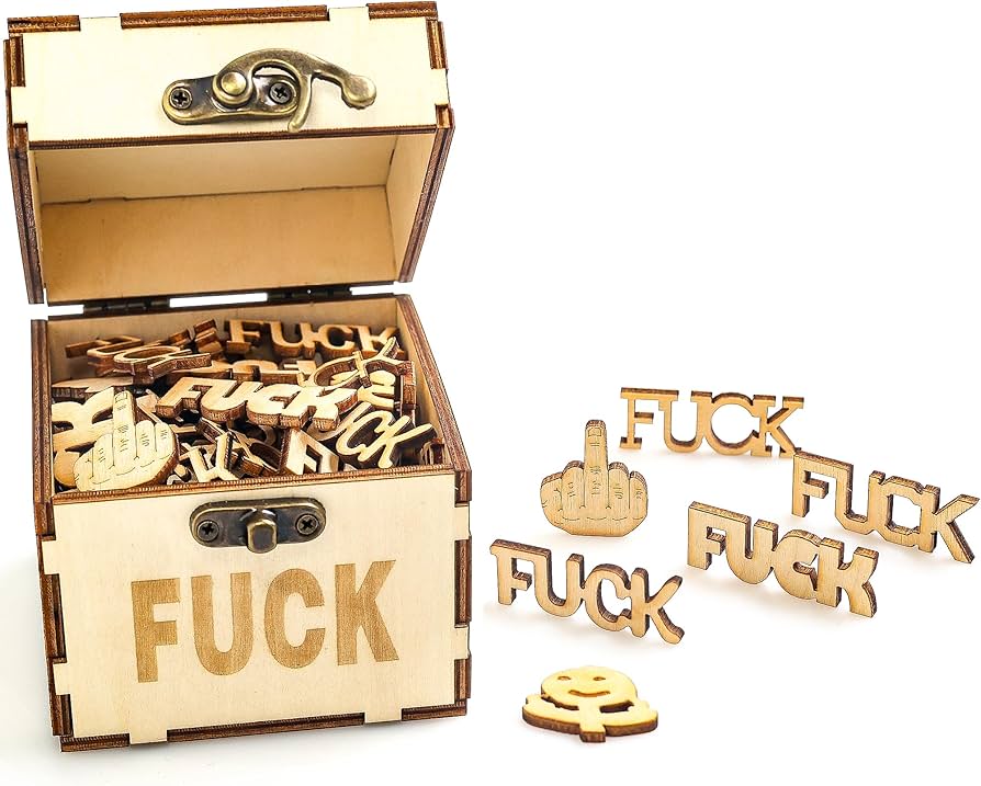 Amazon.com: Funfeel Wooden Fuck Jar, 100 Count, Letter Print, Snap