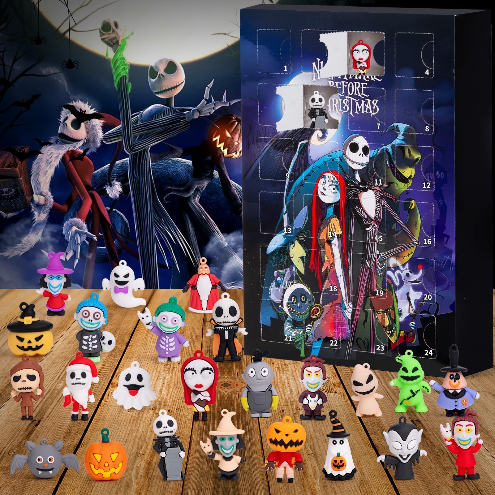 Nightmare Advent Calendar,Advent Calendar 2026,with 24 Collectible for Kids Adult Boys Girls,Halloween Countdown Calendar Boo Basket Stuffers Trick or Treat