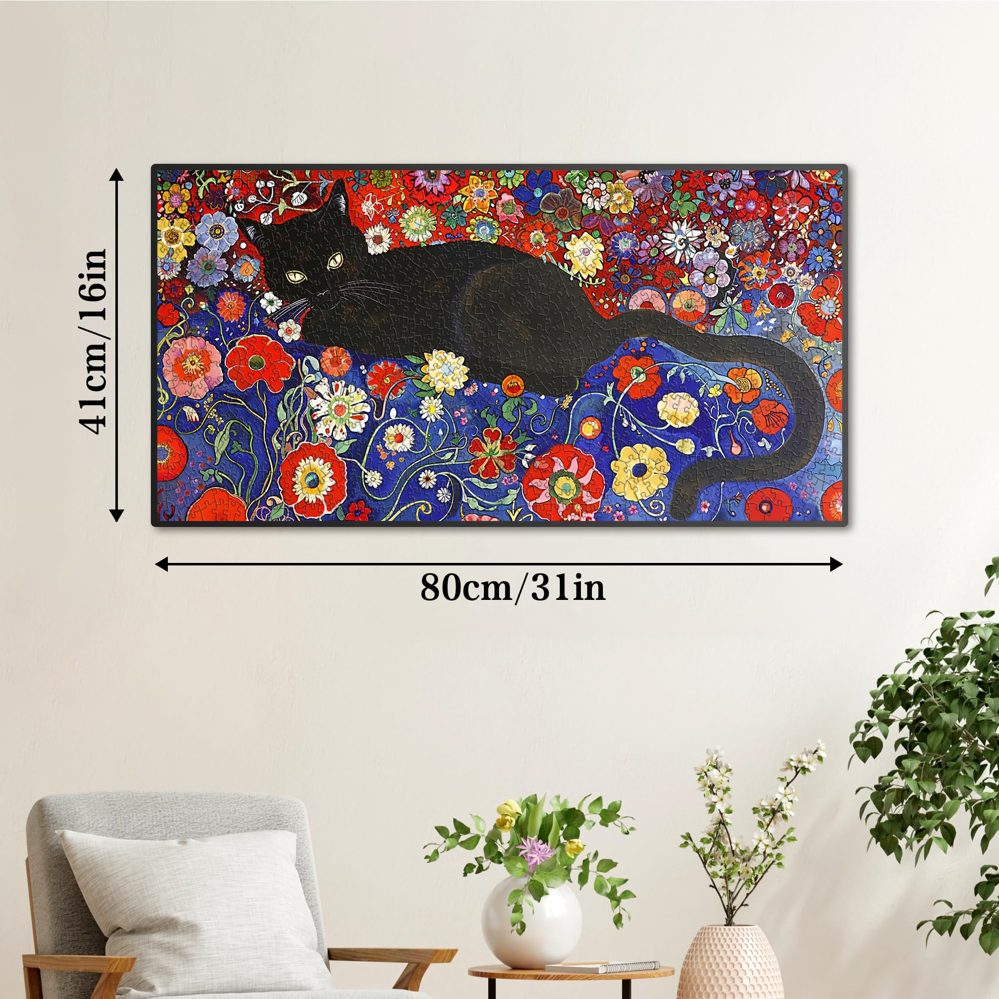 Ginfonr 1000 Piece Jigsaw Puzzles for Adults, LAZY CAT - Image 2