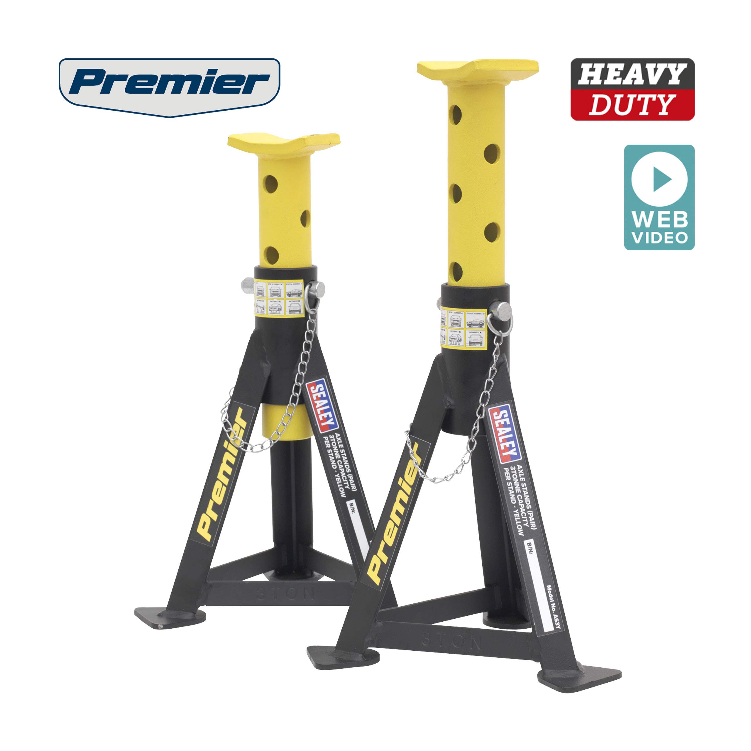 Cavalletti Per Cric AREBOS Da 3 Tonnellate - Set Di 2 Supporti Regolabili Per Auto Con Sicurezza - Foto 2