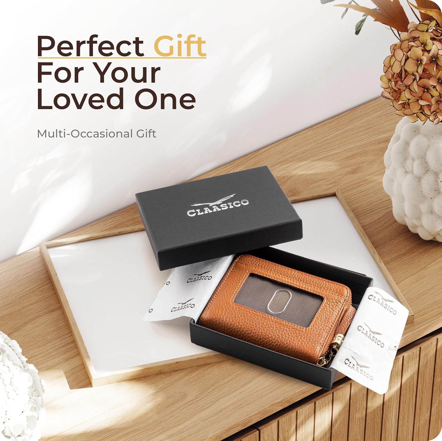 Claasico Bifold Wallet for Women RFID Blocking | Genuine Leather Zip Wallet & Ladies Coin Pocket | Stylish Credit Card Holder | Travel Wallet with Anti-Theft Protection - Image 5