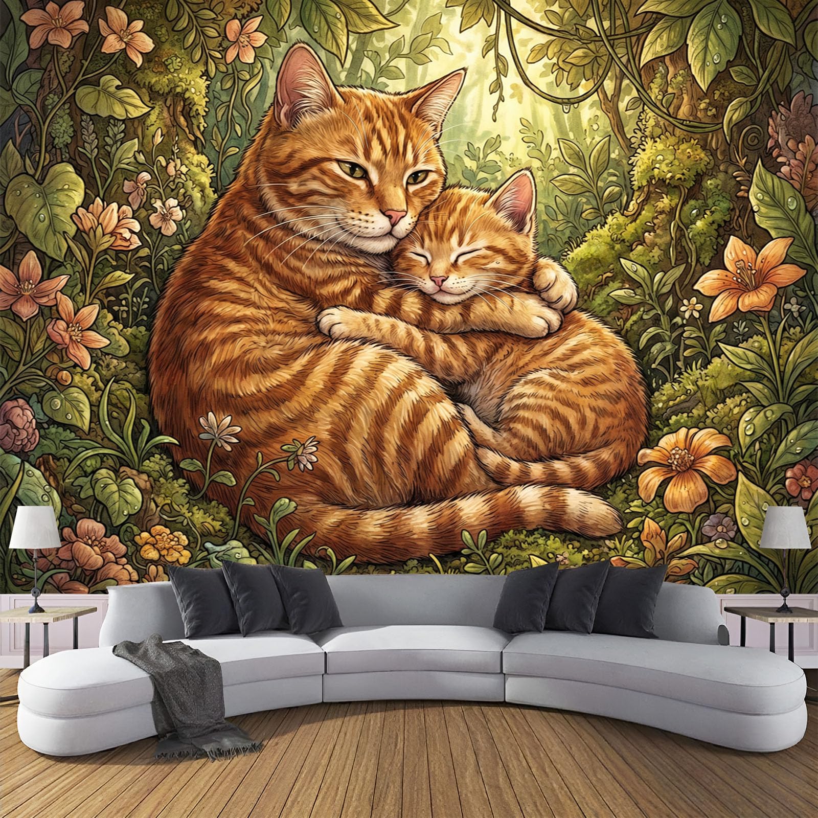 Papier Peint Jungle Du Chat De Campagne : créez une ambiance nature dans votre chambre