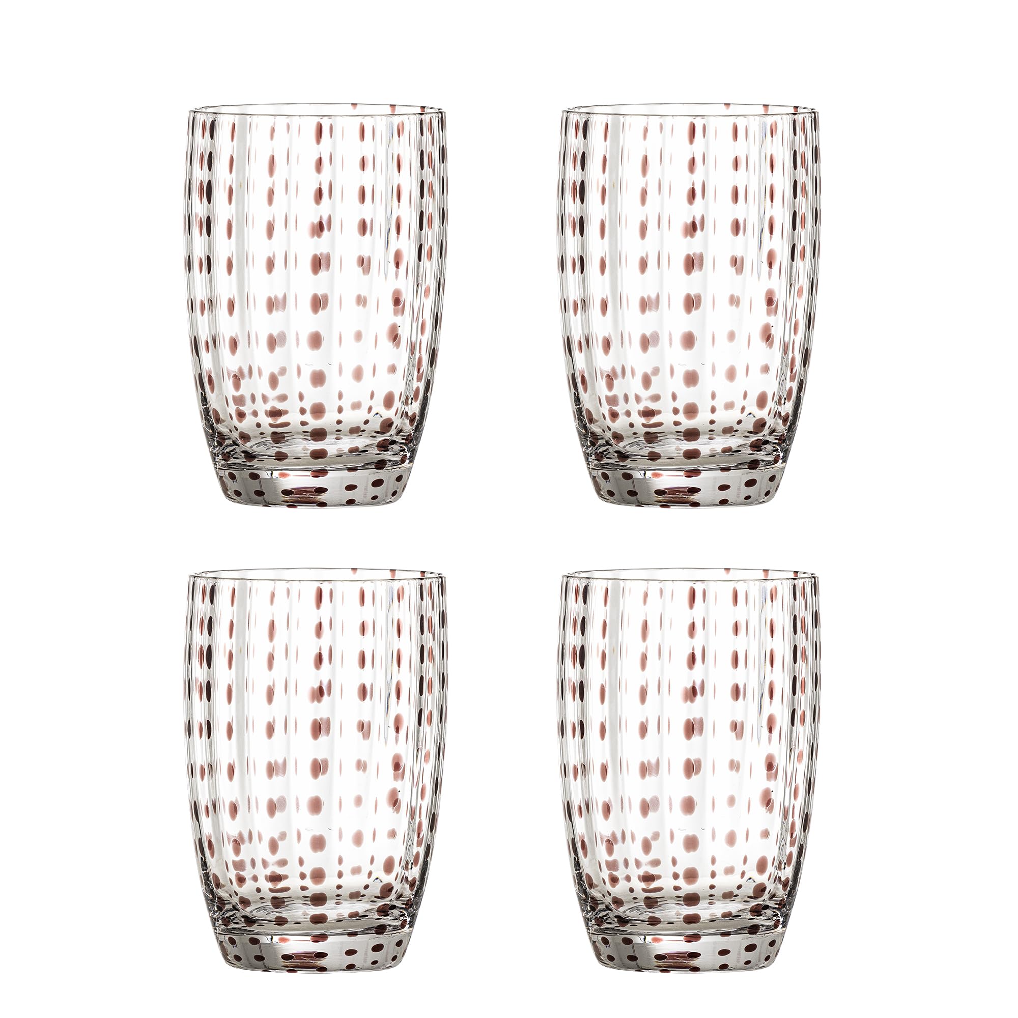 Lot de 4 verres marron Bloomingville Brinley 350 ml pour eau et boissons fraîches