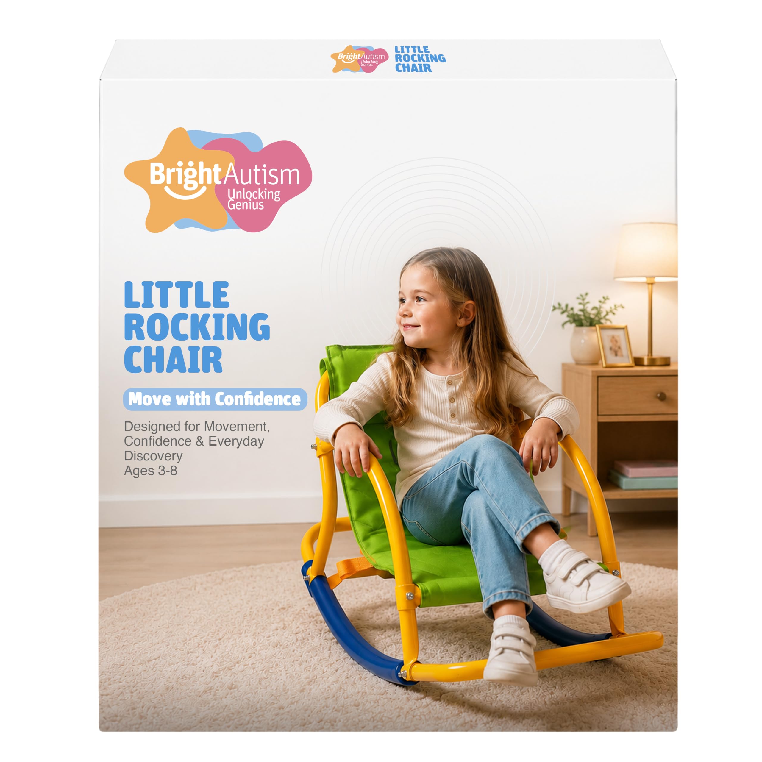 Bright Autism Sensory Rocking Chair for Kids 3-8yrs, Indoor &amp; Outdoor Play