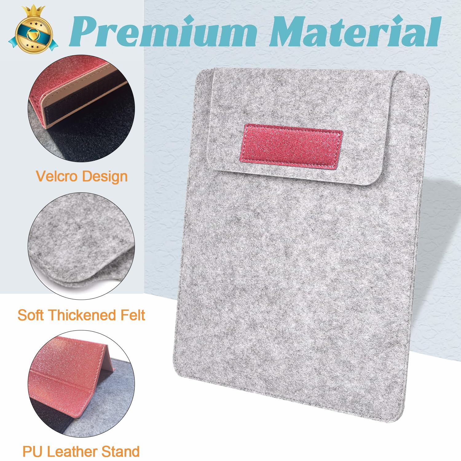 Caweet Étui de protection pour Kindle Scribe 11 pouces - Compatible avec Colorsoft 1ère génération et 3ème génération version 2025 - Cuir PU de qualité supérieure avec support pliable - Rose - 4