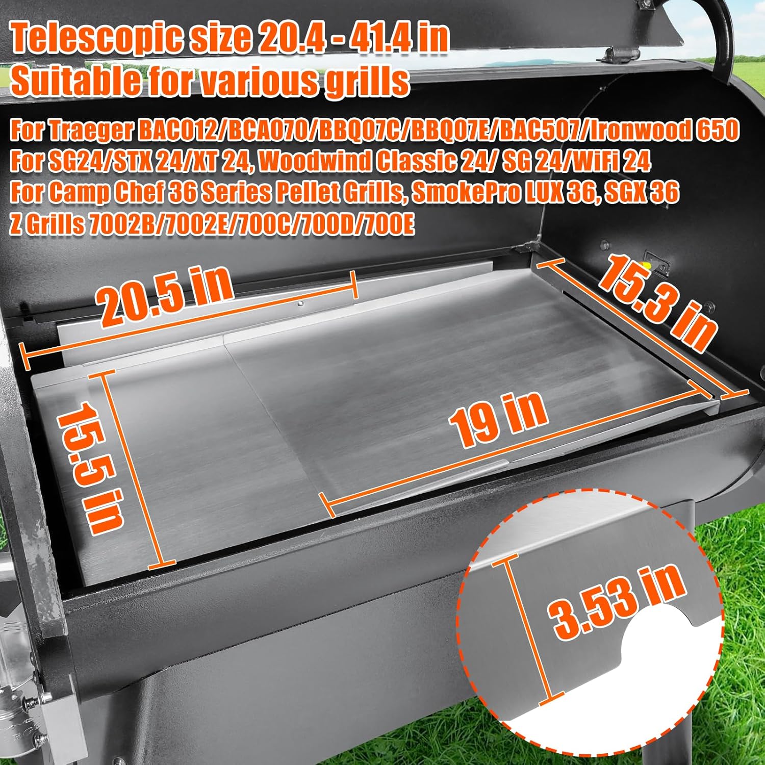 Hisencn Upgraded 2.0RPM Auger Motor for Traeger Grill Models & Pit Boss Wood Pellet Grills (Except PTG) & Camp Chef,Tex Elite, Drip pan for Camp Chef 24/36 Series