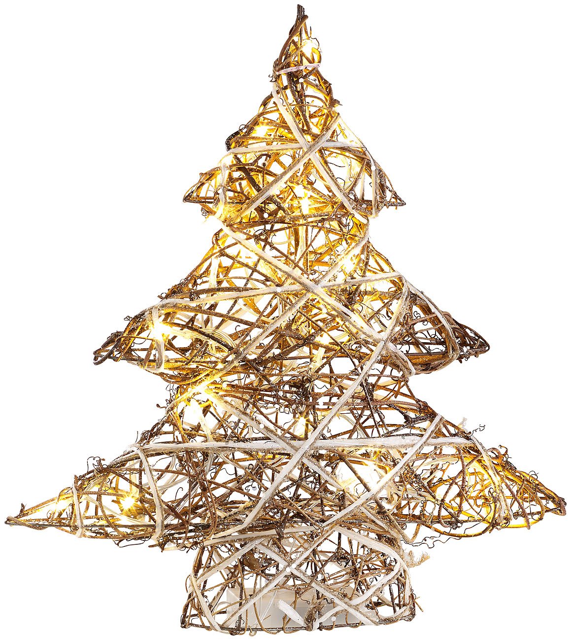 Set de 2 Árboles de Navidad Decorativos, Hecho a Mano, 20 Luces LED cálidas